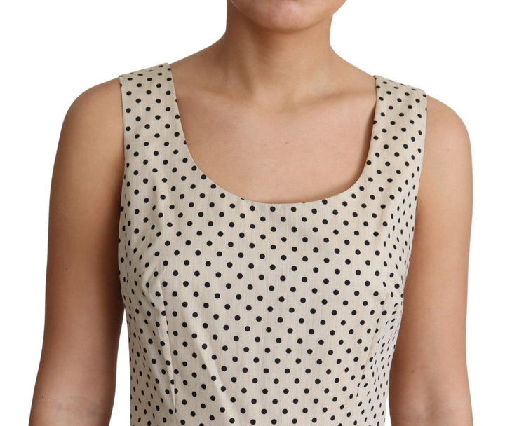 Elegantes gepunktetes ärmelloses Kleid in A-Linie