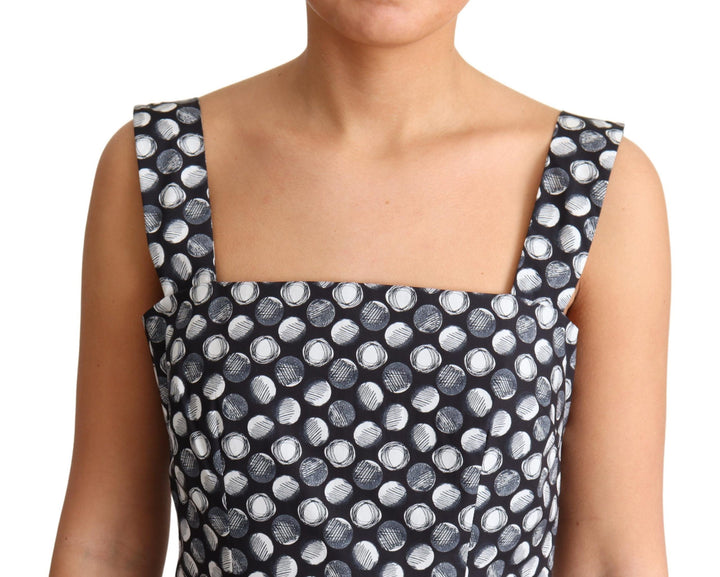 Elegantes ärmelloses geometrisches Midikleid in A-Linie