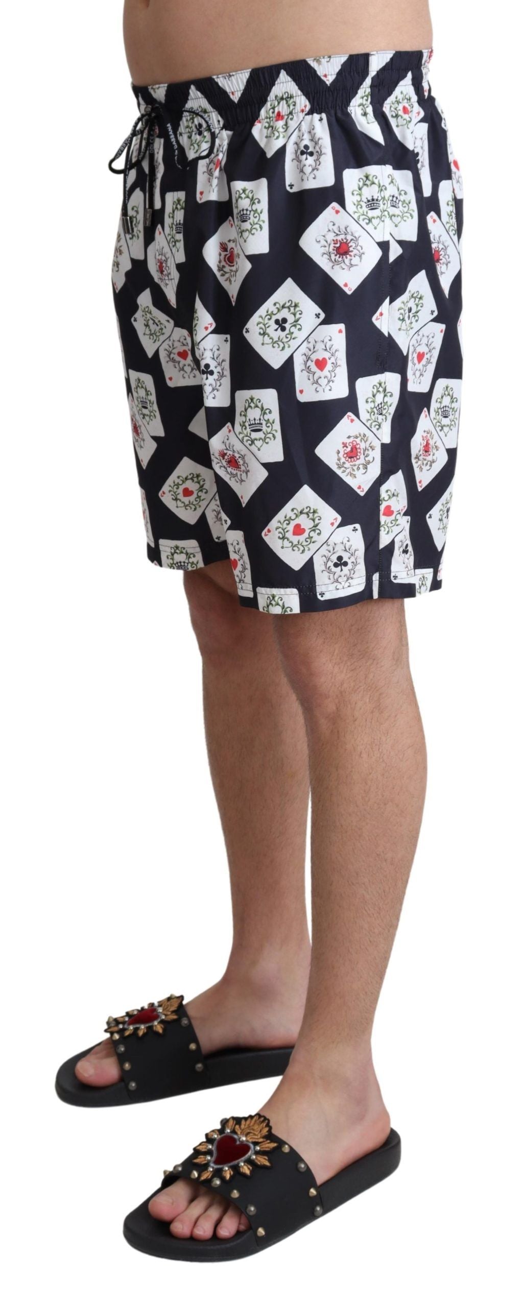 Multicolor Card Deck printed swim shorts