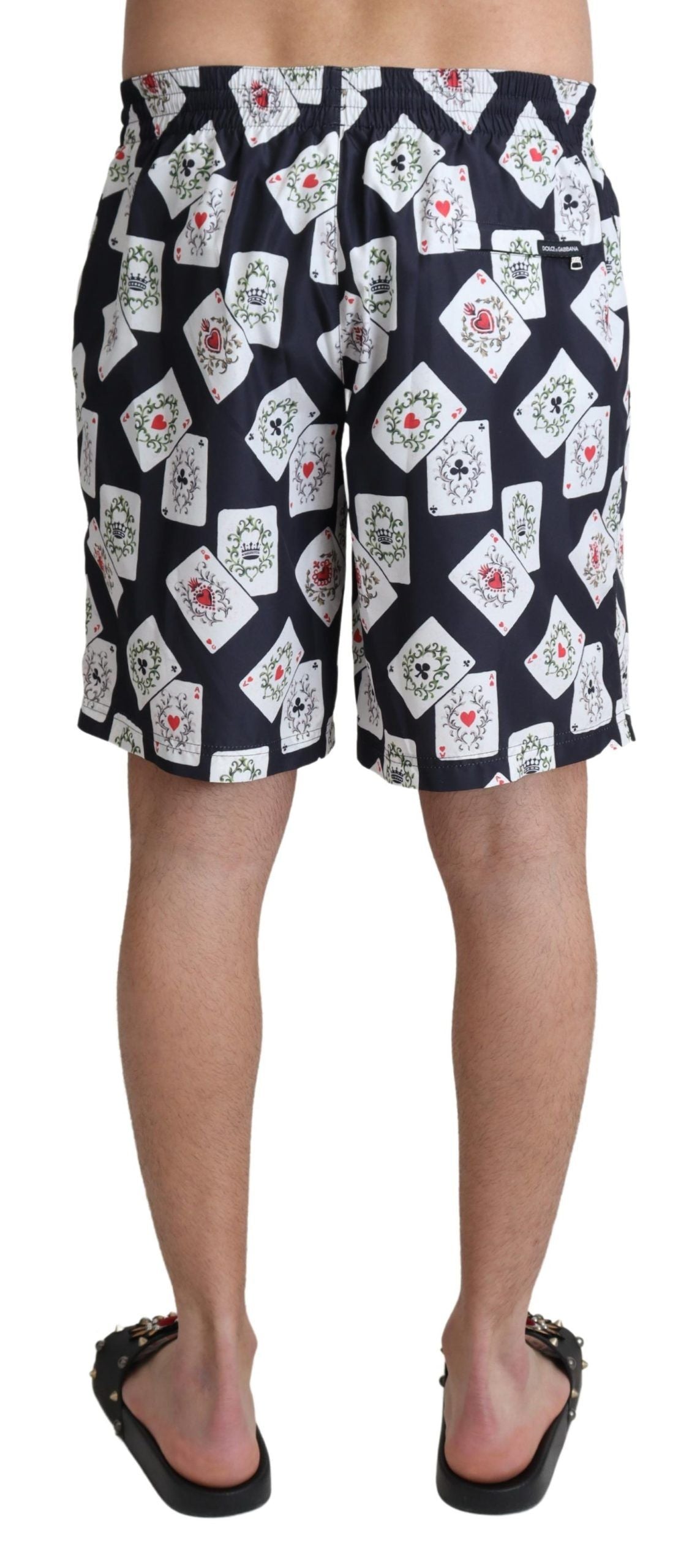 Multicolor Card Deck printed swim shorts