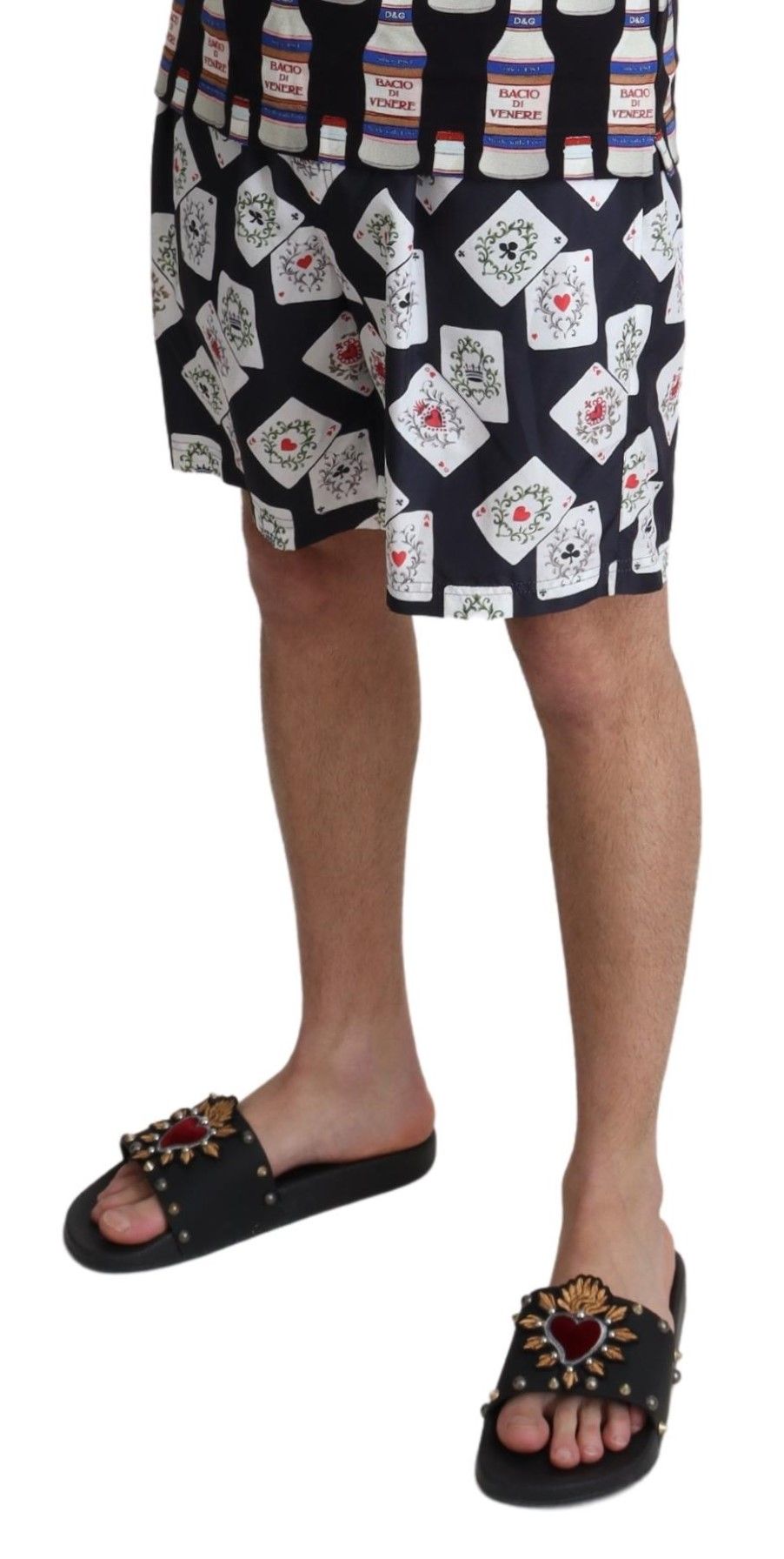 Multicolor Card Deck printed swim shorts