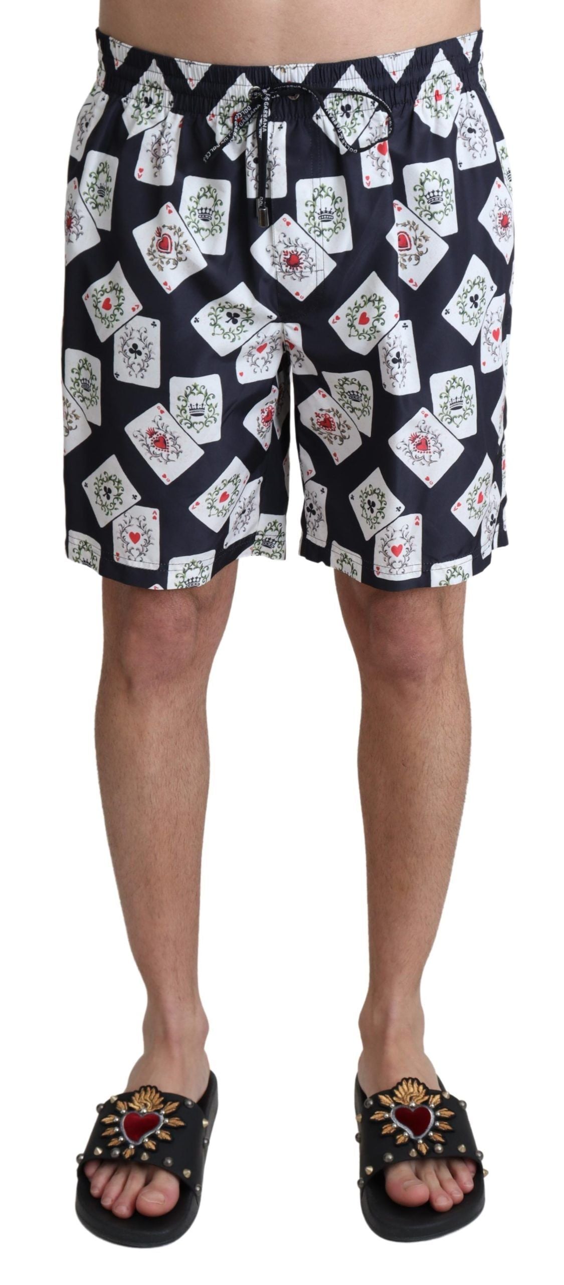 Multicolor Card Deck printed swim shorts