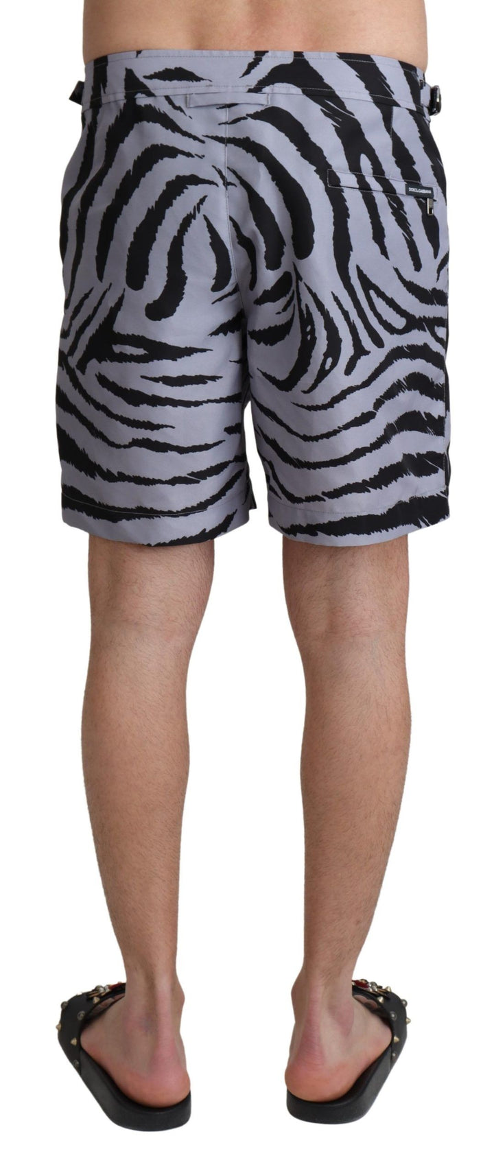 Elegante graue Badehose mit Zebradruck