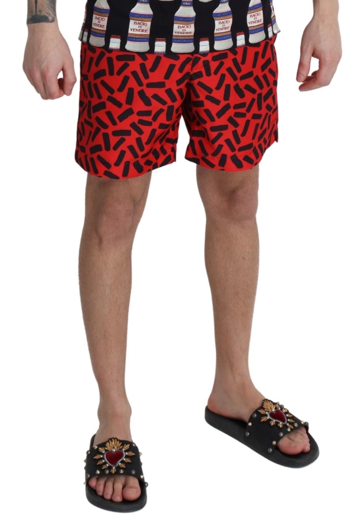 Chic red swim shorts boxer shorts