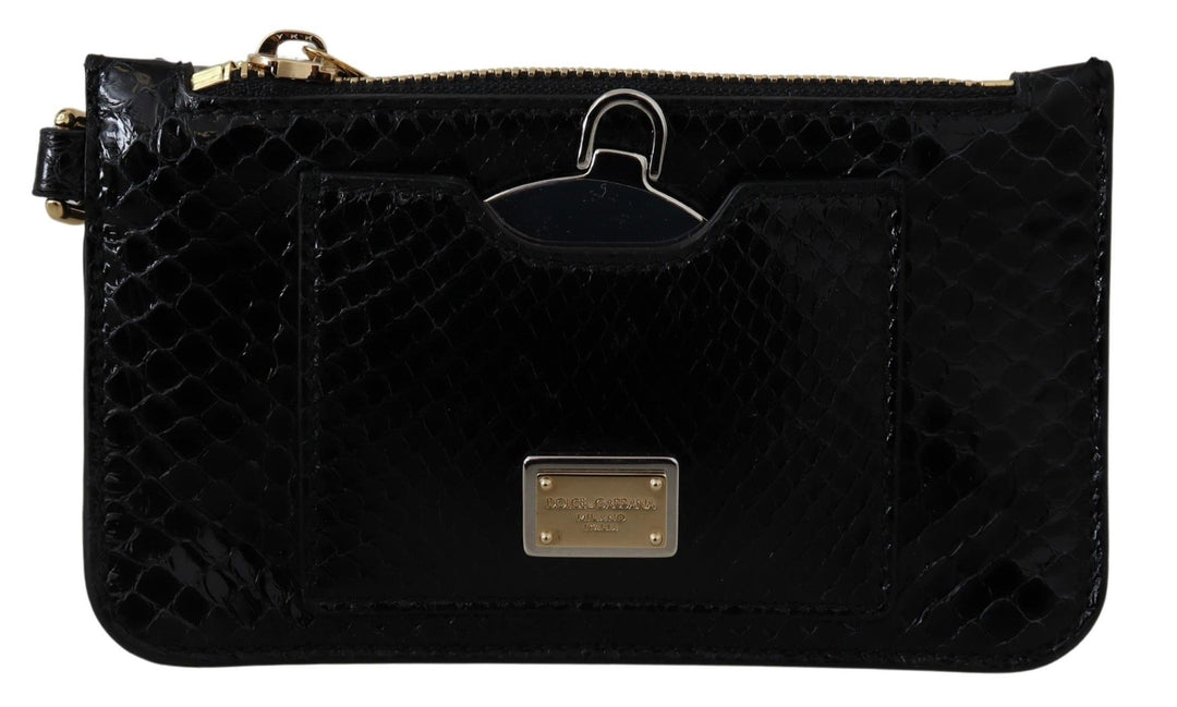 Elegante Brieftasche aus Leder mit Python-Muster