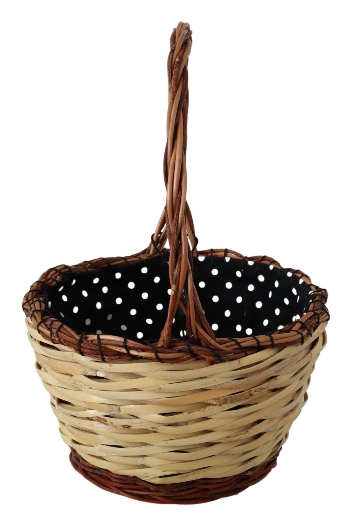 Chic beige wicker basket tote bag