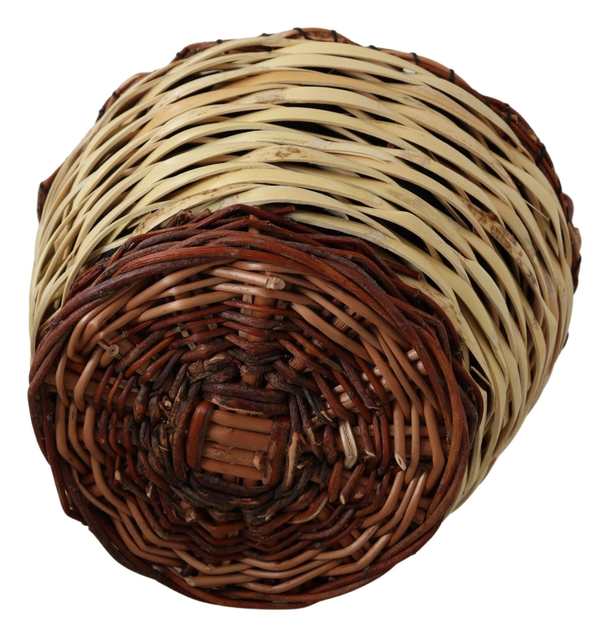 Chic beige wicker basket tote bag