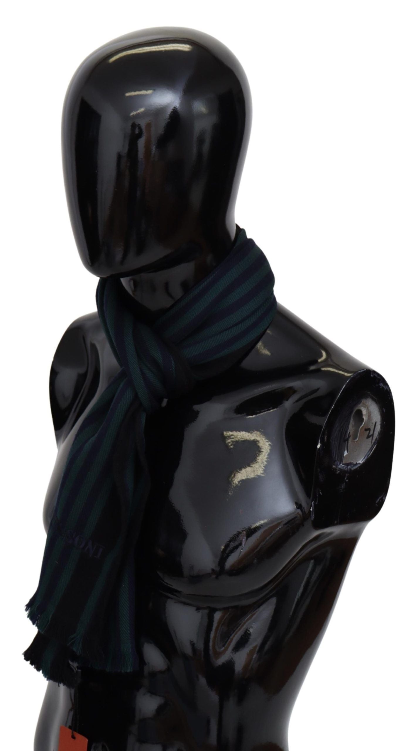 Elegant multicolor wool scarf with fringes