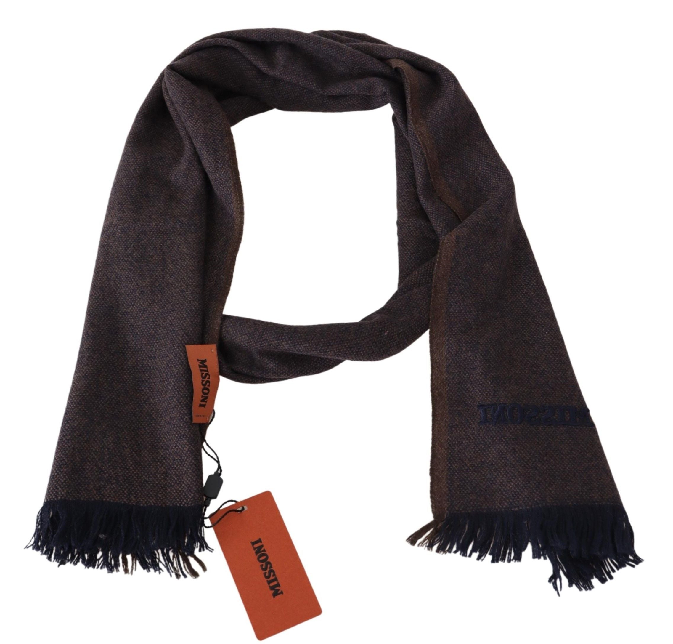 Elegant cashmere unisex scarf with fringes