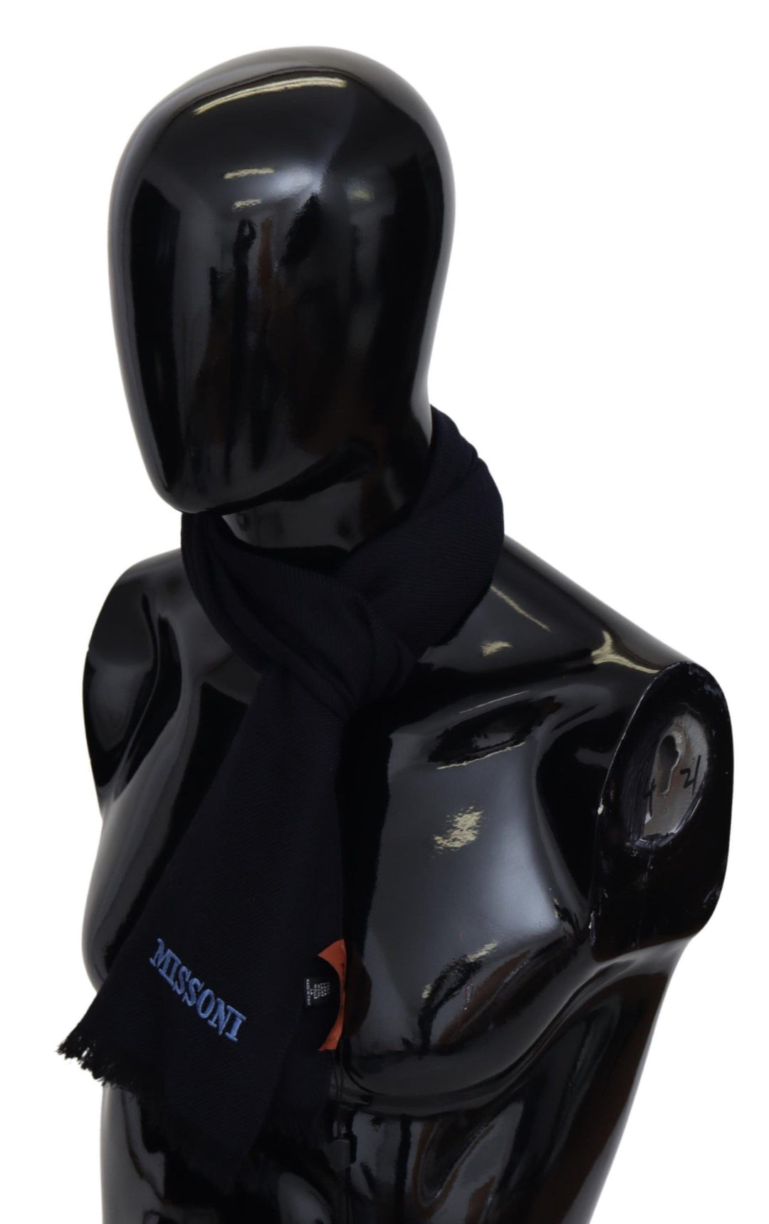 Eleganter schwarzer Unisex-Schal aus Wolle