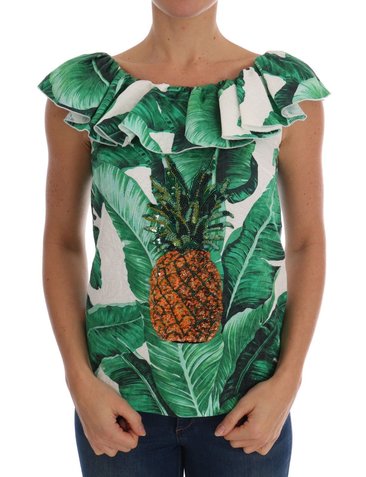 Elegant pineapple blouse with sequins