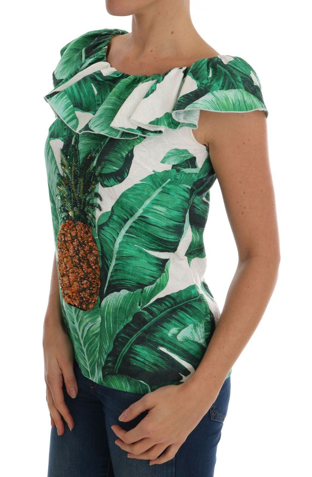 Elegant pineapple blouse with sequins