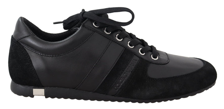 Dolce & Gabbana Elegante schwarze Leder-Sportschuhe