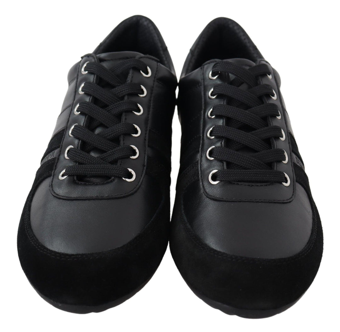 Dolce & Gabbana Elegante schwarze Leder-Sportschuhe