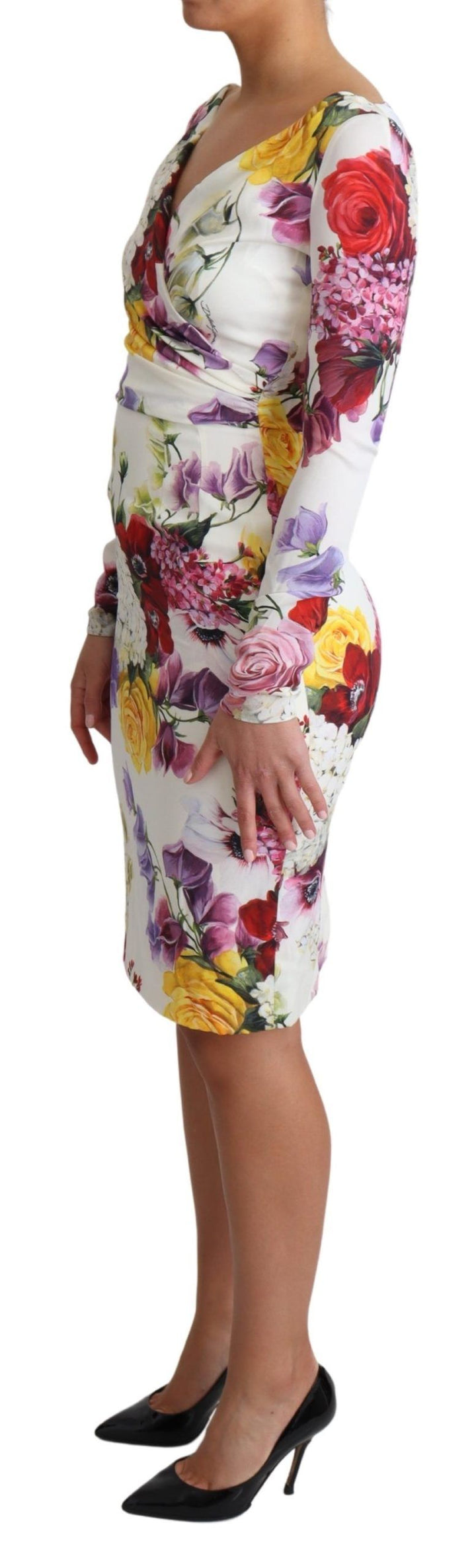 Elegantes geblümtes Seidenmantelkleid