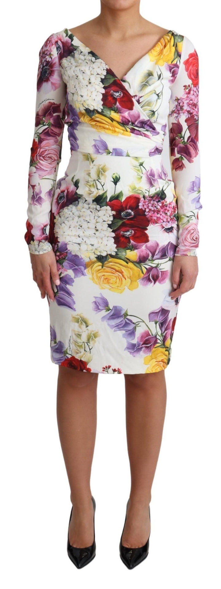 Elegantes geblümtes Seidenmantelkleid