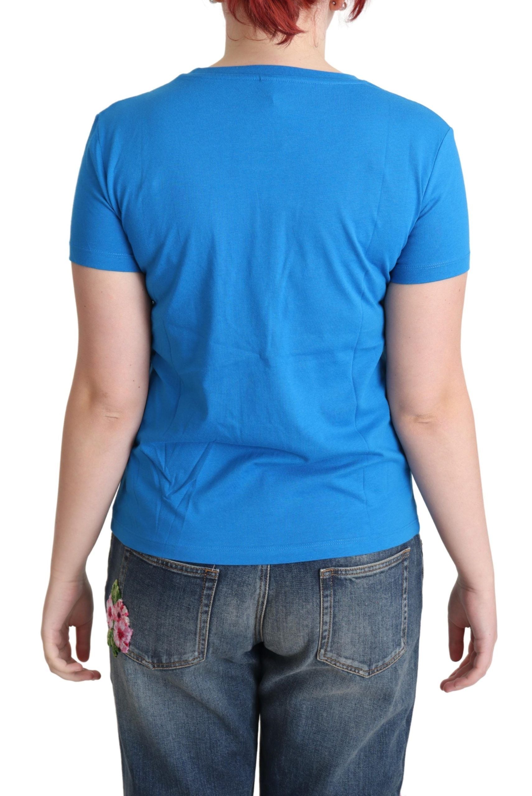 Blaue Baumwolle Alphabet Buchstaben Druck Tops