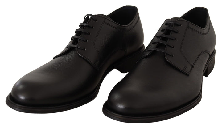 Dolce & Gabbana Elegante Derby-Schuhe aus schwarzem Leder