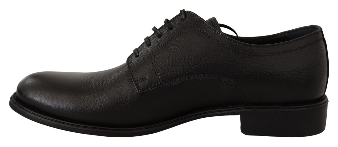 Dolce & Gabbana Elegante Derby-Schuhe aus schwarzem Leder