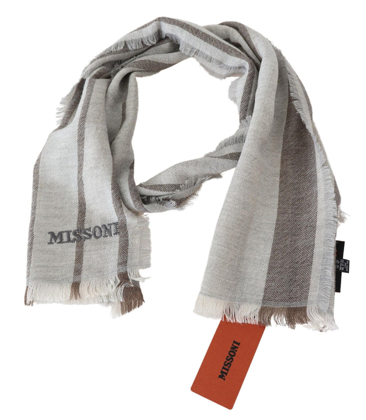 Multicolor Wolle Streifen Fransen Schal Unisex