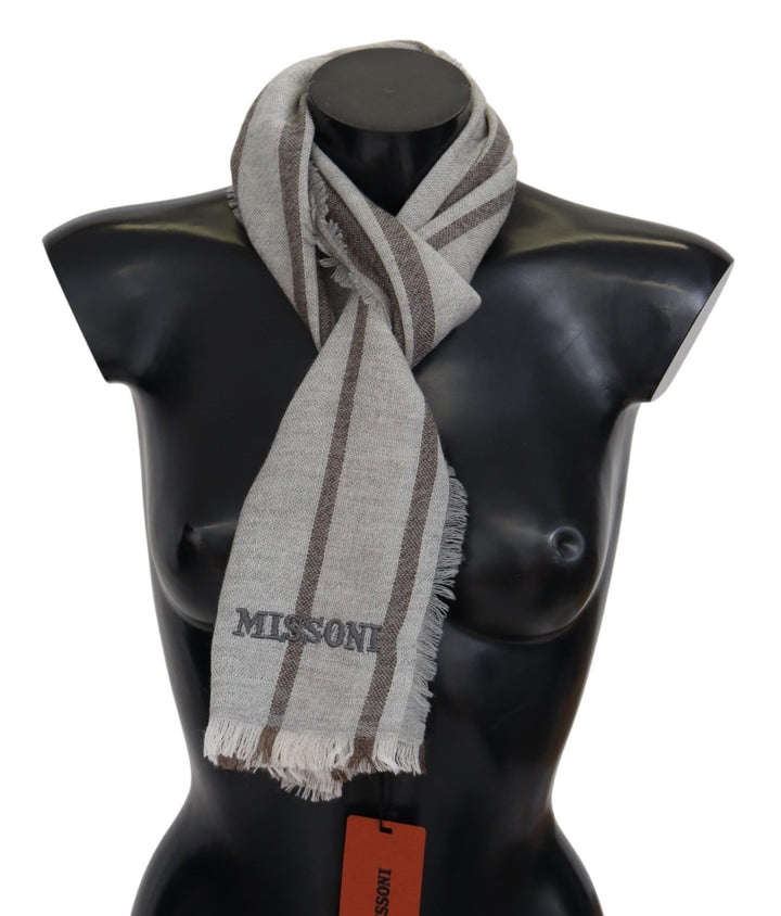 Multicolor Wolle Streifen Fransen Schal Unisex