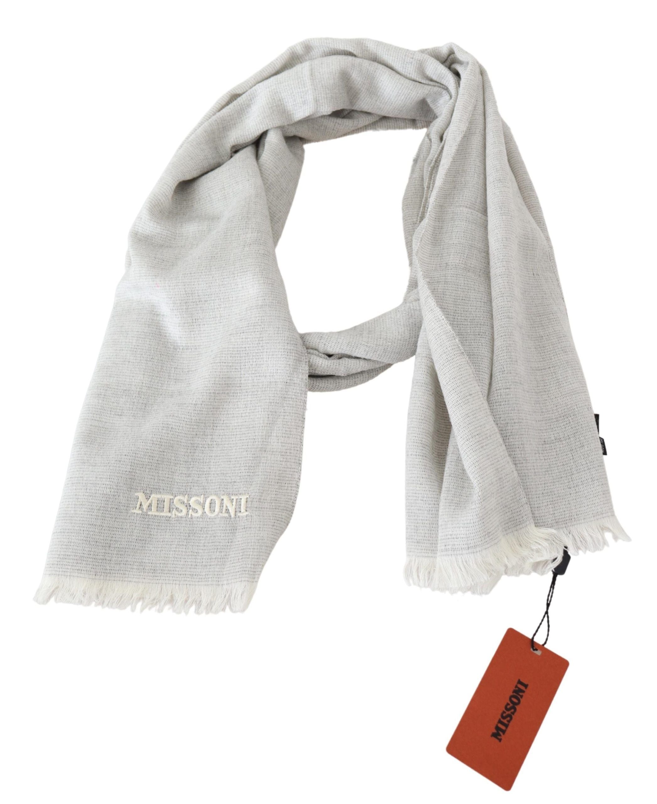 Grauer Wollstrick-Unisex-Halswickelschal