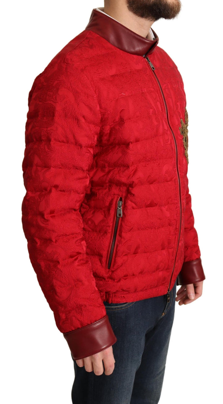 Rot-goldene Bomber-Designerjacke