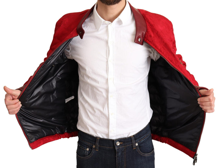 Rot-goldene Bomber-Designerjacke