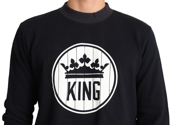 Regal Crown Motiv Pullover mit Rundhalsausschnitt