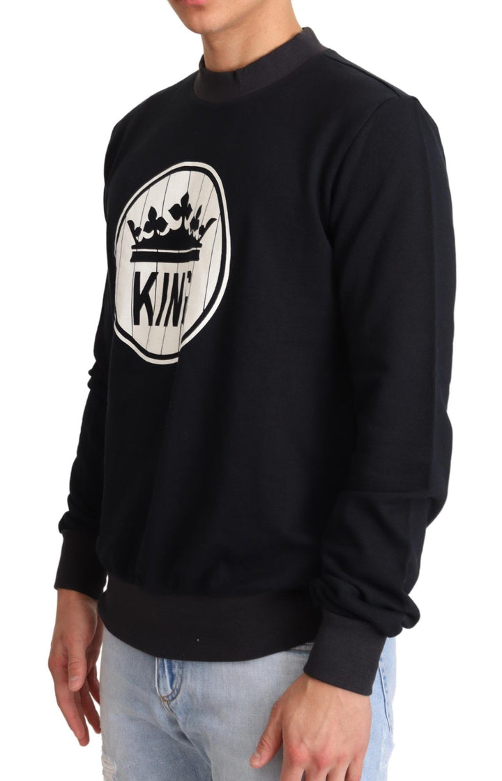 Regal Crown Motiv Pullover mit Rundhalsausschnitt