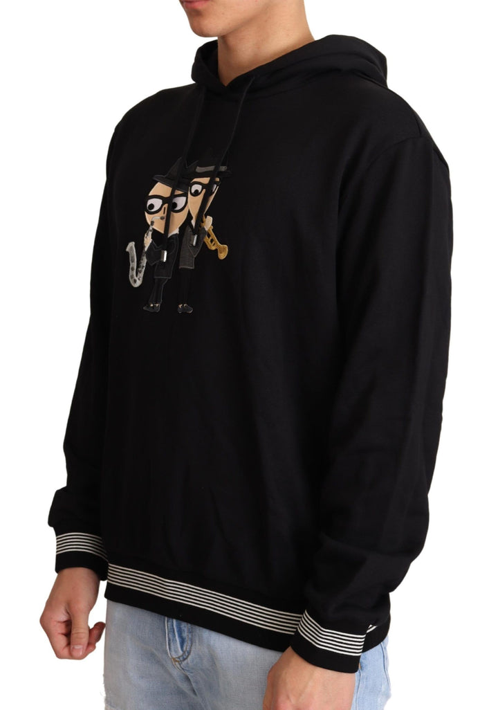 Eleganter bestickter Pullover aus schwarzer Baumwolle