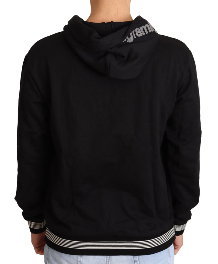 Eleganter bestickter Pullover aus schwarzer Baumwolle