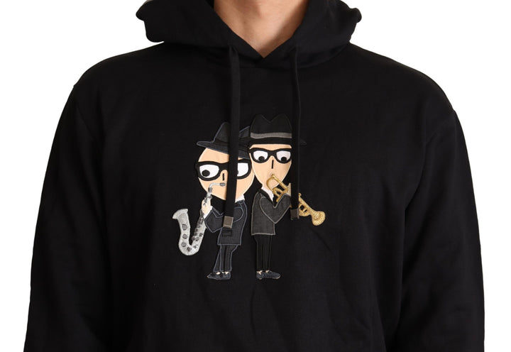 Eleganter bestickter Pullover aus schwarzer Baumwolle
