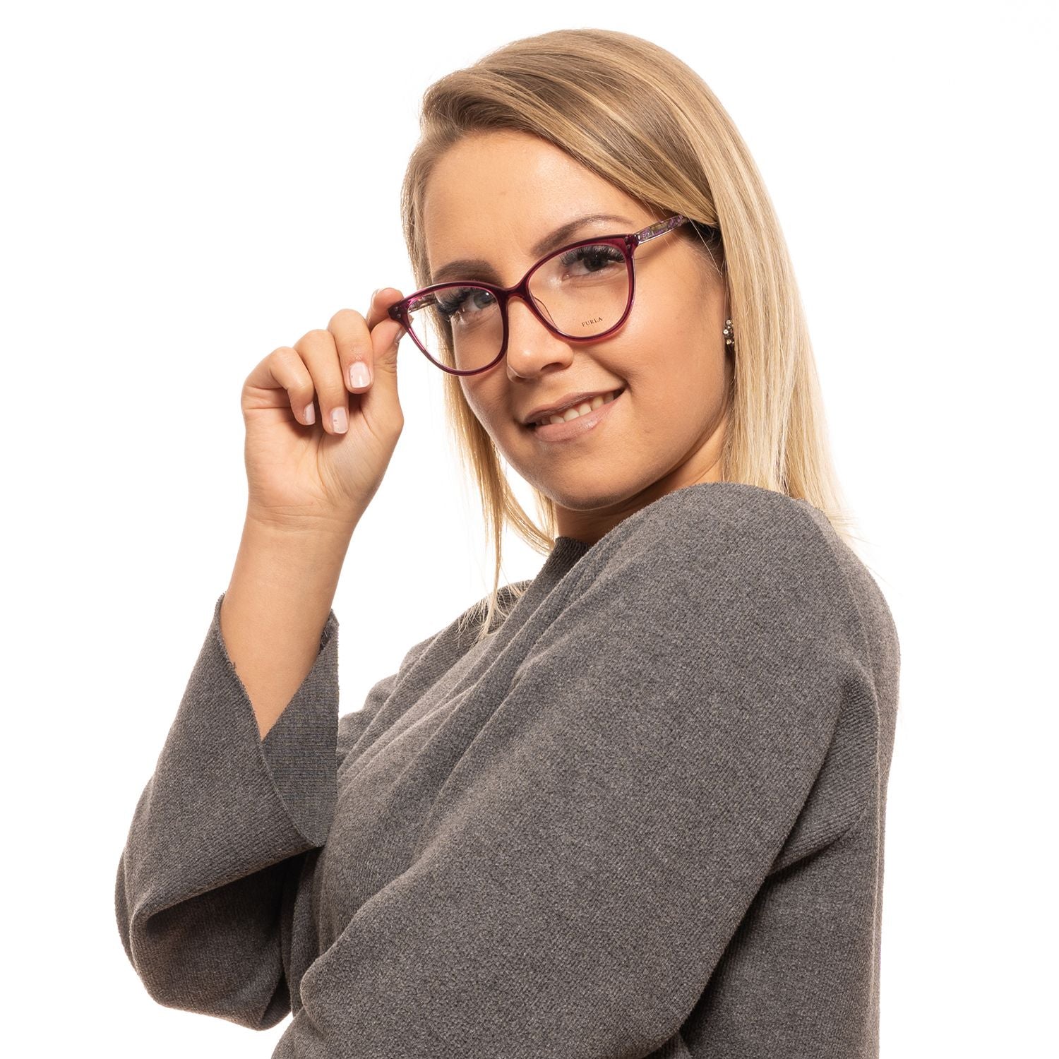 Elegant cat-eye glasses purple for women