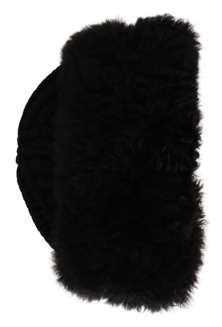 Schwarzer Kaschmir Pelz Frauen Beanie Frauen Hut