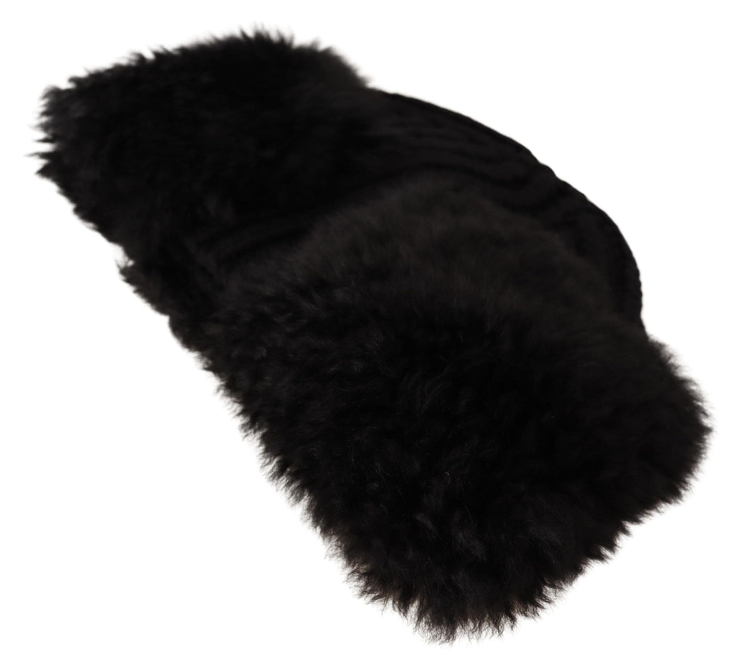 Schwarzer Kaschmir Pelz Frauen Beanie Frauen Hut