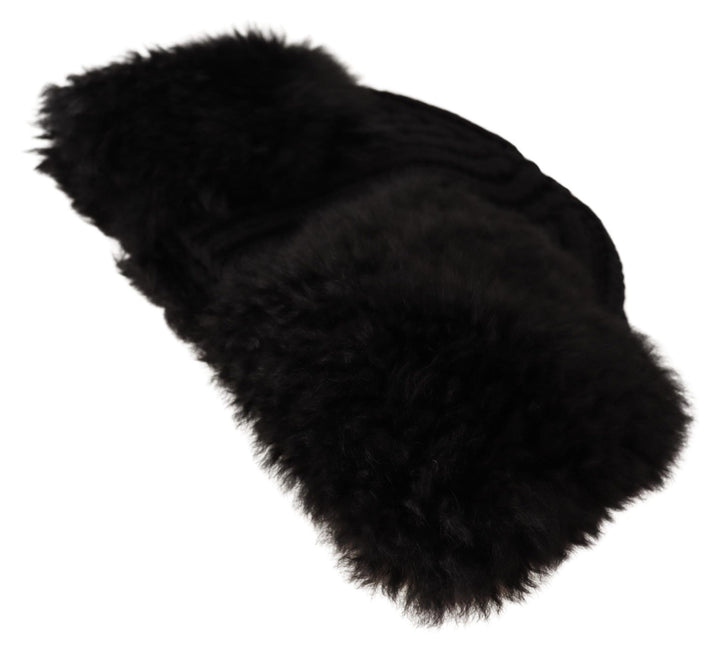 Schwarzer Kaschmir Pelz Frauen Beanie Frauen Hut