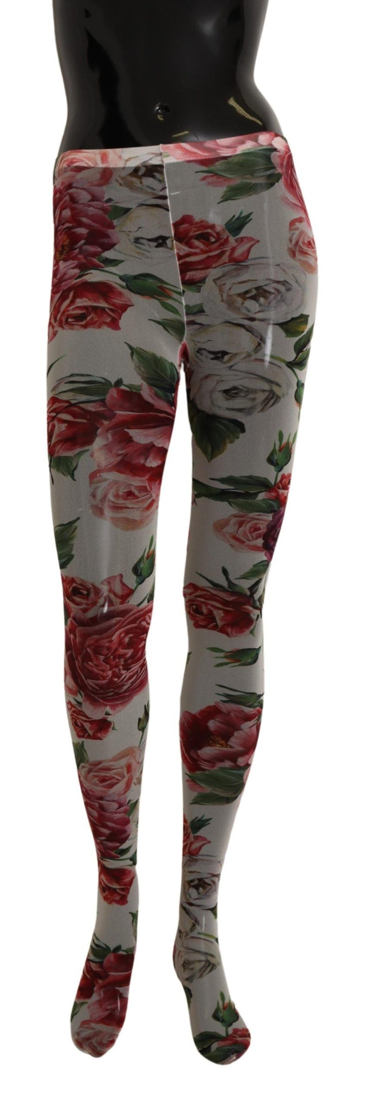 Florale Eleganz Italienische Nylonstrumpfhose