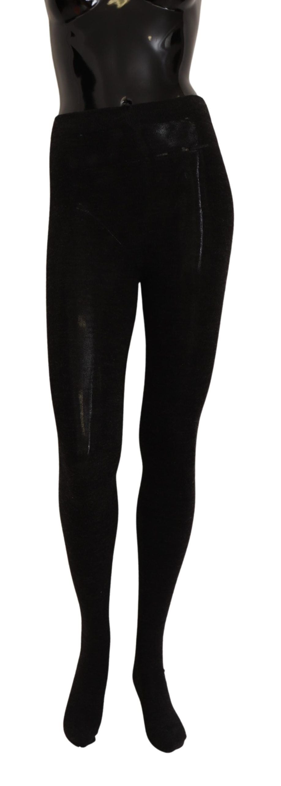 Schwarze Woll-Stretch-Strumpfhose Strümpfe