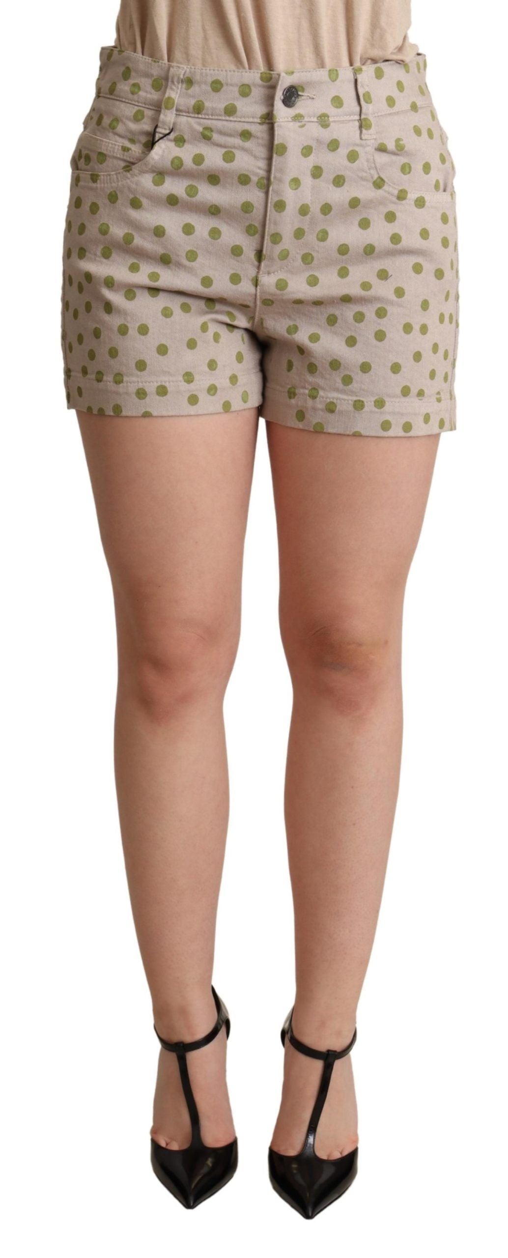 Chic dotted cotton stretch shorts