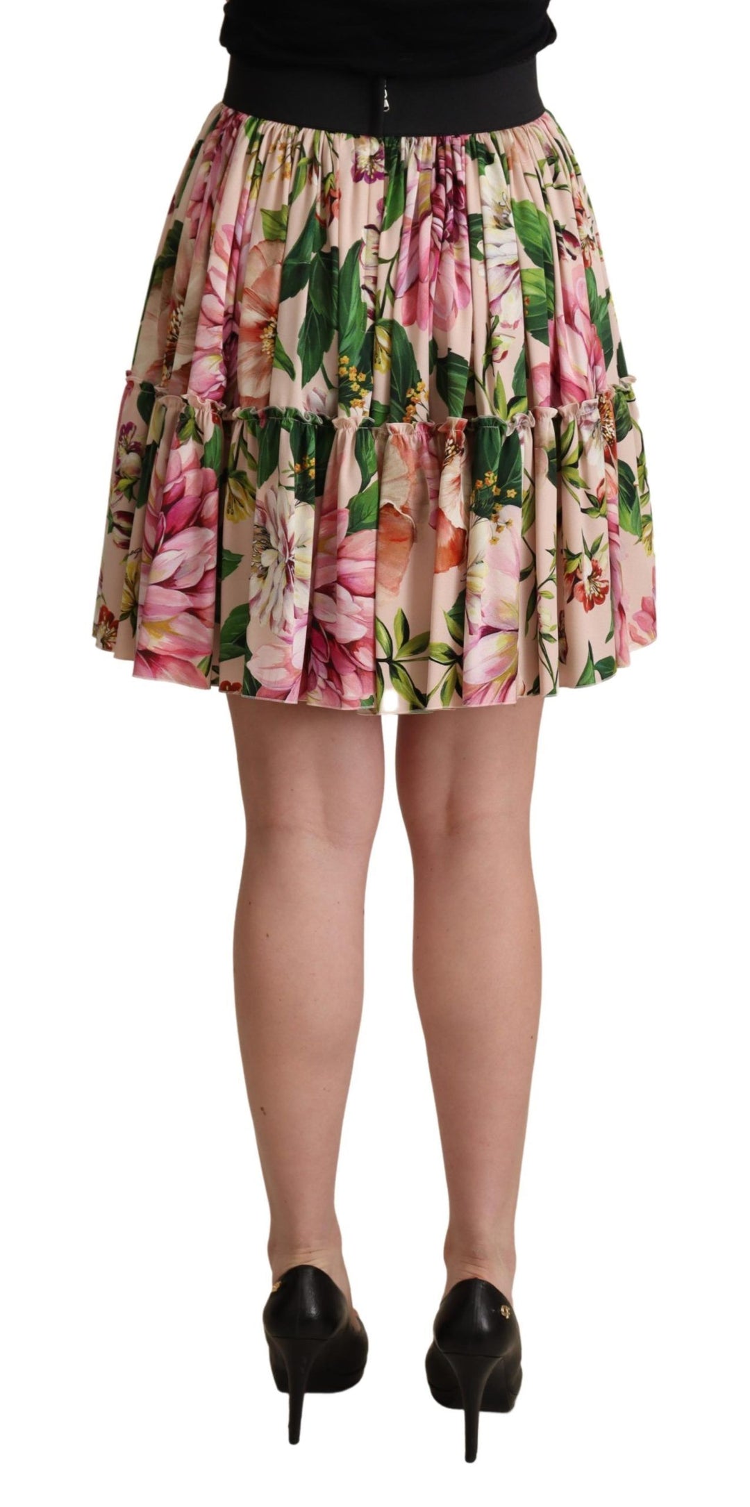 Eleganter floraler Seidenminirock mit hoher Taille