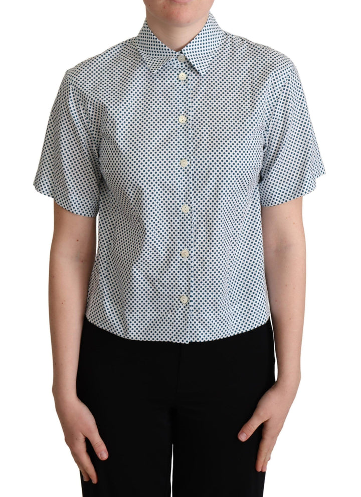 Elegantes Polka Dot Poloshirt aus Baumwolle