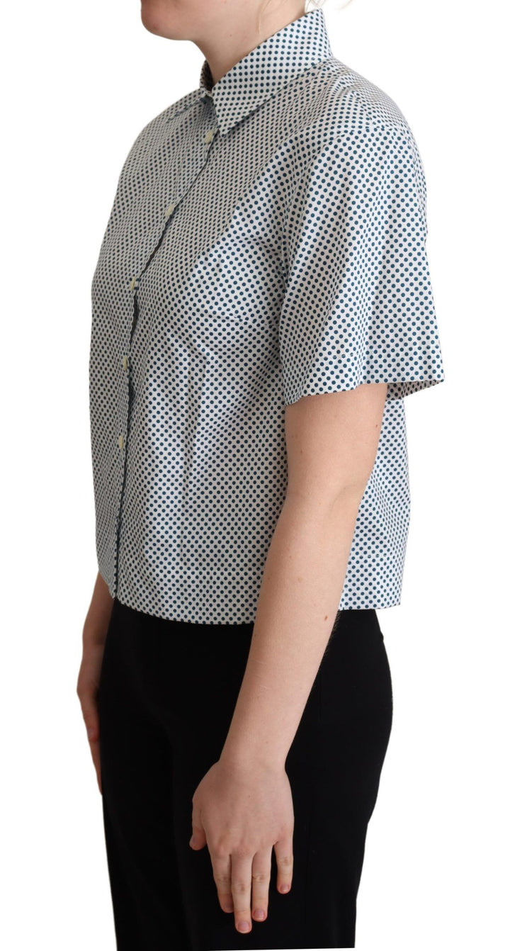 Elegantes Polka Dot Poloshirt aus Baumwolle