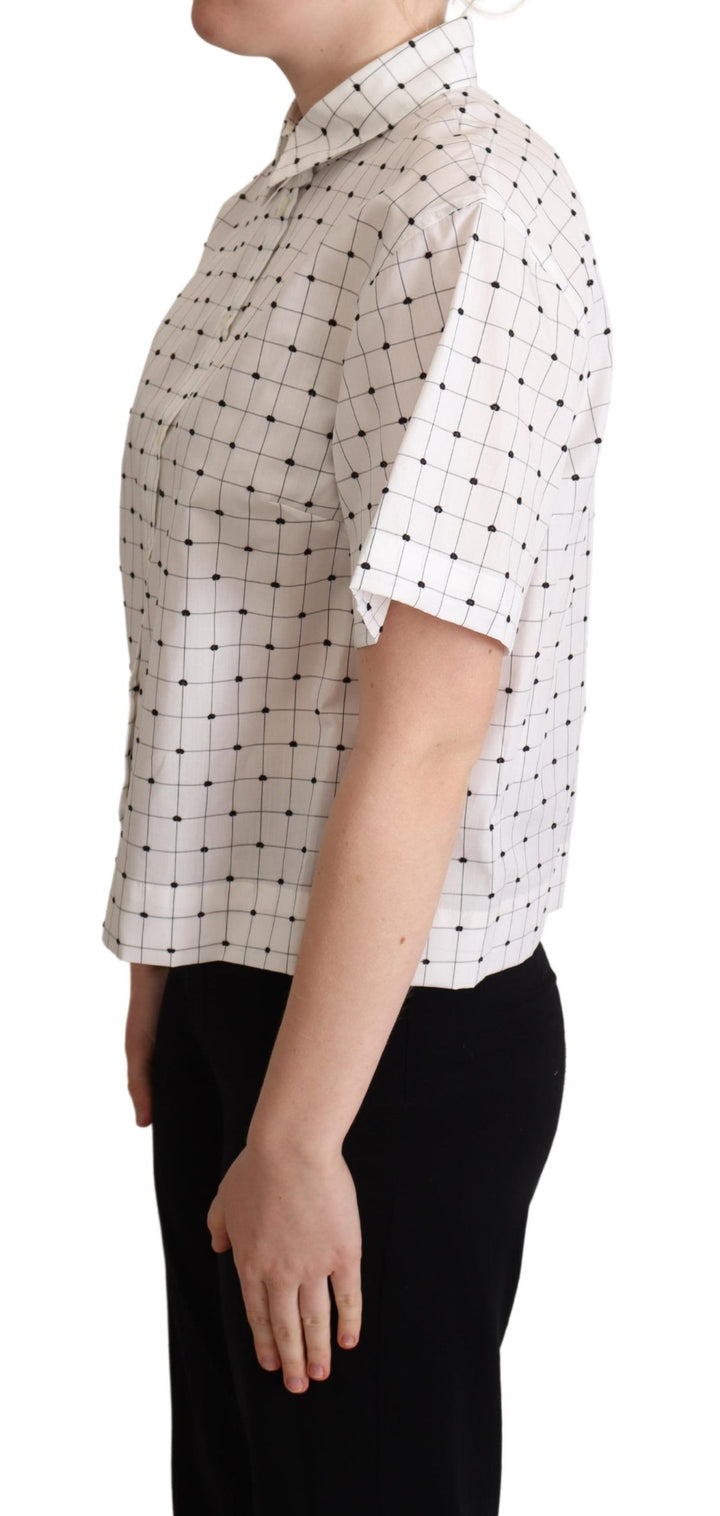 Schickes monochromes Polka Dot Poloshirt
