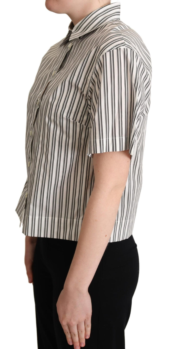 Elegantes gestreiftes Baumwoll-Poloshirt
