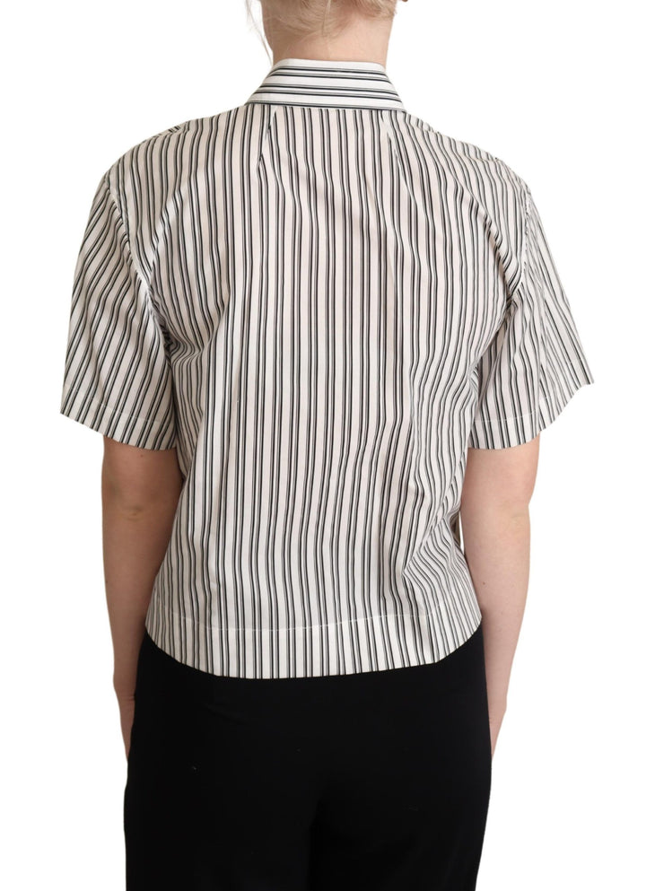 Elegantes gestreiftes Baumwoll-Poloshirt