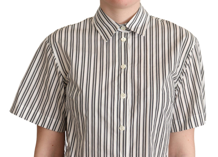 Elegantes gestreiftes Baumwoll-Poloshirt