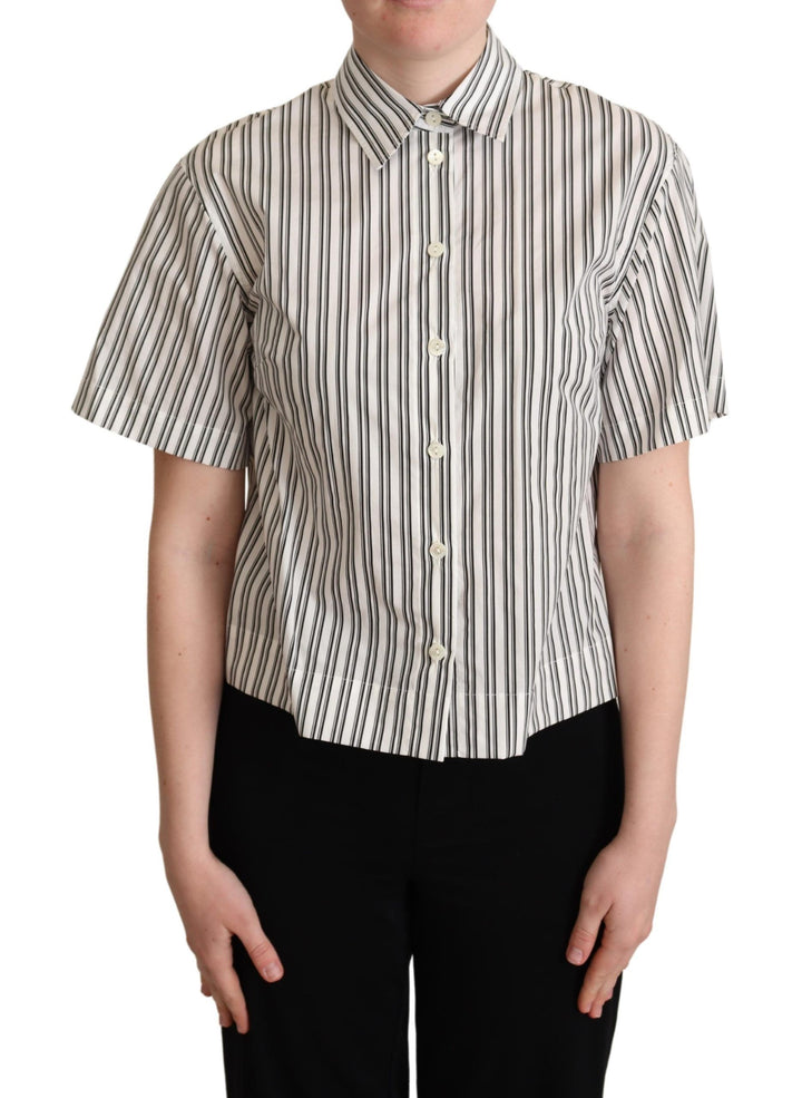 Elegantes gestreiftes Baumwoll-Poloshirt