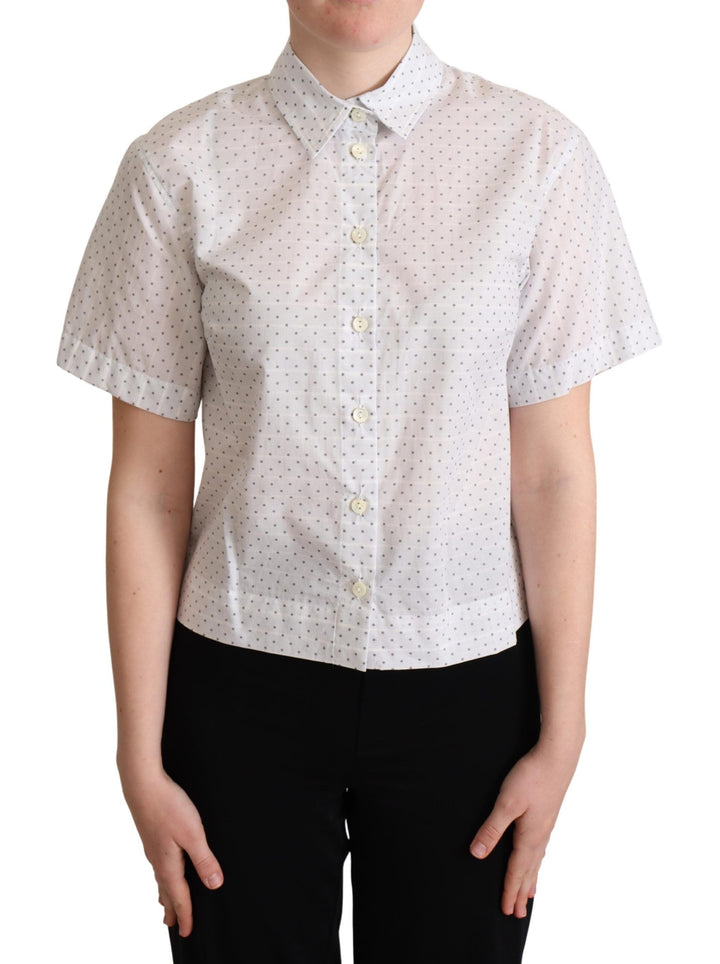 Elegantes Polka Dot Baumwoll-Poloshirt