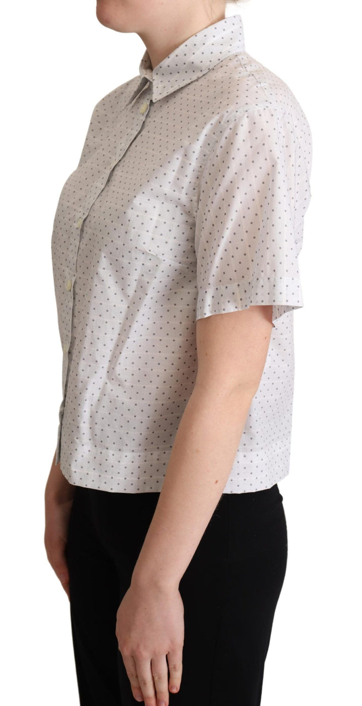Elegantes Polka Dot Baumwoll-Poloshirt